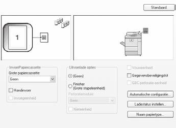 Volg onderstaande stappen om de printerdriver te configureren. Als de PPD-driver is geïnstalleerd, zie dan "Wanneer de PPD-driver is geïnstalleerd" (pagina 25).