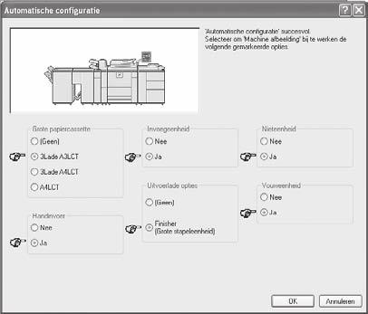 DE PRINTERDRIVER / PC-FAX DRIVER INSTALLEREN 5 Configureer het beeld van de machine.