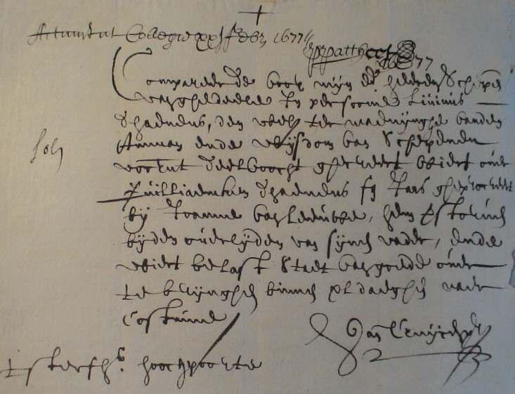889 OUD SCHRIFT: AANSTELLING VAN EEN VOOGD (1677) (bron: Stadsarchief Gent, reeks 334, nr.