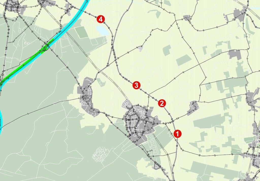 Figuur 5 Meetpunten en impact verkeersintensiteit langs het kanaal (peiljaar 2030) Meetpunt 1 Meetpunt 2 Meetpunt 3 Vracht Totaal Vracht Totaal Vracht Totaal Referentie 2030 (abs; mvt/etm) 713 8195