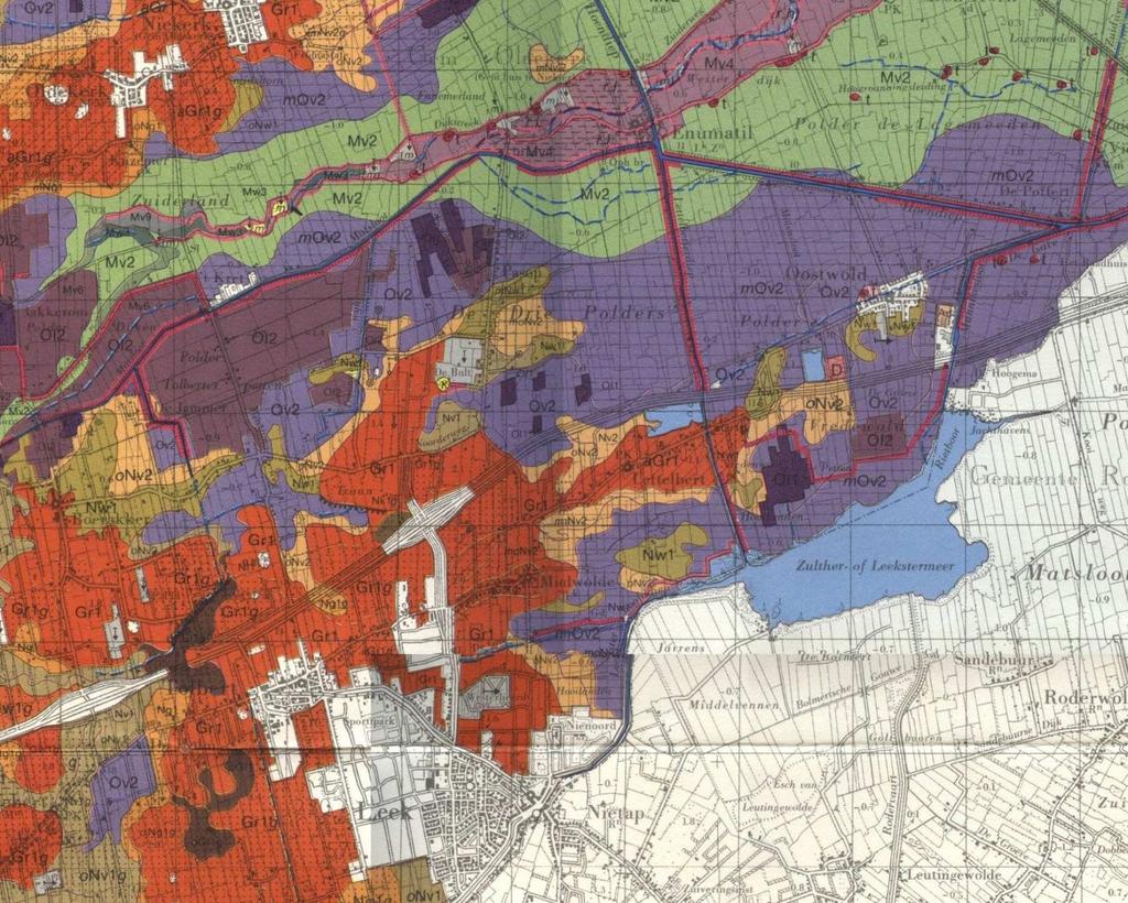 Fysisch geografische kaart Midwolde en