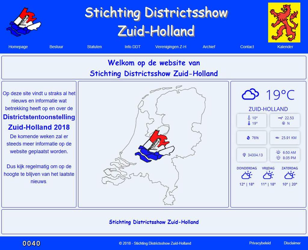 Website www.sdzh.nl Met het oprichten van de Stichting Districtsshow Zuid-Holland hebben we ook gemeend om ook een website te maken.