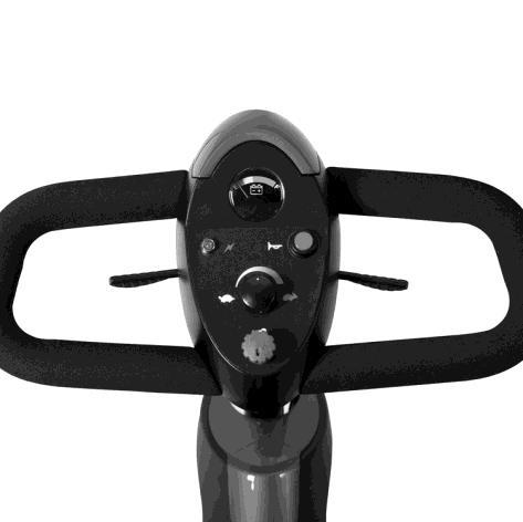 4.1 Stuurkolom control paneel Accu indicator Power Eye Claxon Achteruit hendel Vooruit hendel Contact Snelheidsknop Controle paneel: Contact Hiermee schakelt u de scooter aan en uit.