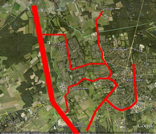 Volgens het referentiemodel rijden in 2020 op het gedeelte tussen de kruising met Boekweitbeemd/ Kaarsmakerwei en de kruising met Dotterbeemd/Kantwerkerwei ongeveer 3200 mvt en op het meest