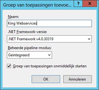 Stap 3: Configureren nieuwe toepassingsgroep Vul onderstaande gegevens voor de groep in en druk op OK.