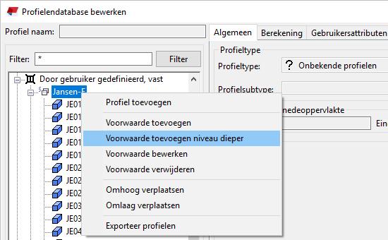 In de map Jansen-E kunt u ook weer submappen maken om de profielen nog verder in te delen: Stappenplan 1.