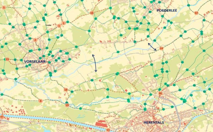 (4) Vallei van Aa: een multifunctioneel landbouwlandschap De Aa-vallei is een waardevolle openruimtestructuur gekenmerkt door weilanden en akkers, met relicten van mooie beemdenlandschappen en