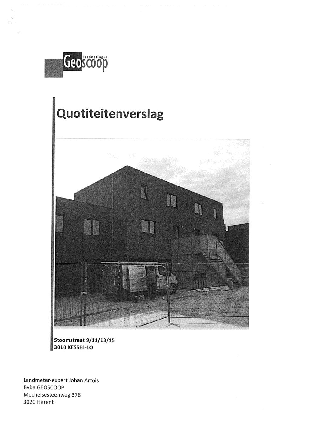 laadmetia`en scoop Quotiteitenversiag Stoomstraat 9//3/5