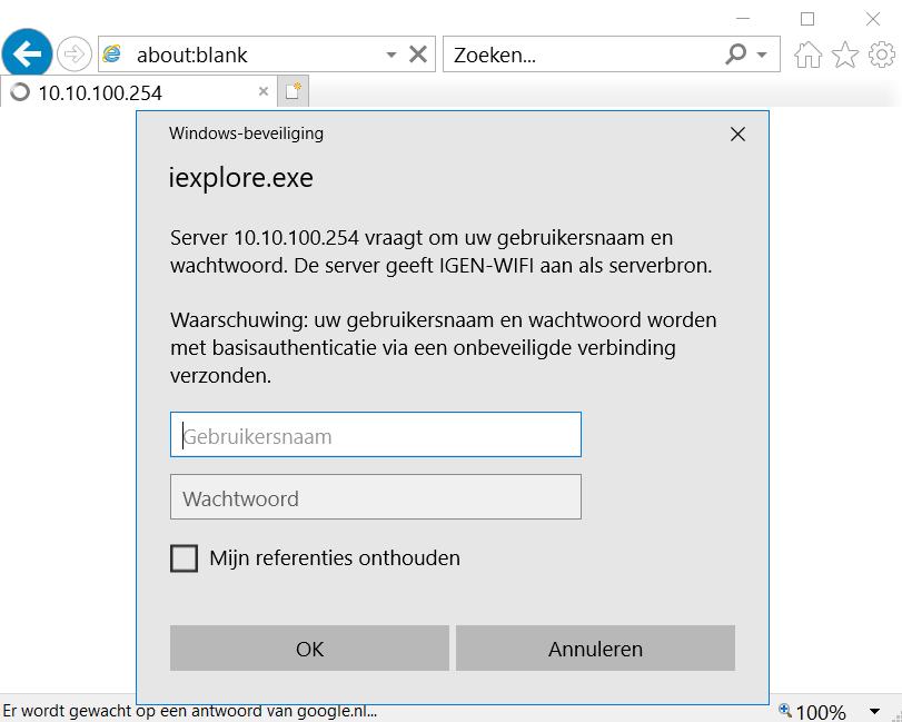 Login scherm bij Safari Login scherm bij Internet Explorer Klik vervolgens op Inloggen of OK. Je bent nu ingelogd op de omvormer.