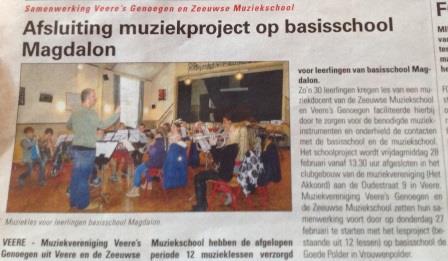 Muziekprojecten met muziekschool en harmonie Onze