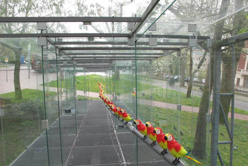 2. Eigen productie In 2010 realiseerden wij voor de eerste keer een eigen productie met honderd plastic papegaaien die het paviljoen vulden met hun gekwetter.