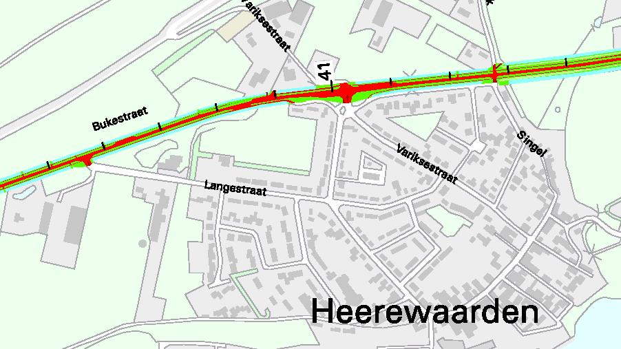 3. Probleemanalyse 3.1 Huidige ontsluitingsstructuur Heerewaarden Heerewaarden heeft drie aansluitingen op de Van Heemstraweg (N 322). Ten westen van de kern ligt de aansluiting met de Langestraat.