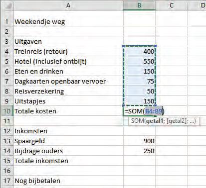 Excel Basiskennis Automatisch optellen 2.