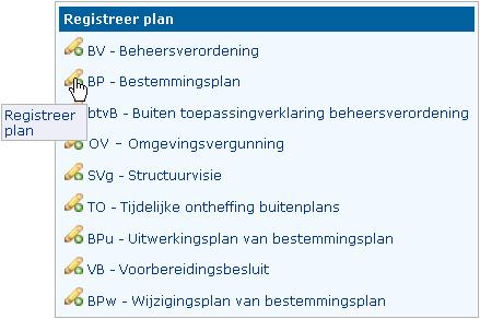 Hoofdstuk 9 Plannen registreren 9.1 Over Plannen registreren Dit hoofdstuk beschrijft hoe plannen te registreren in RoBeheer en hoe de Rechten met betrekking tot die plannen zijn geregeld.