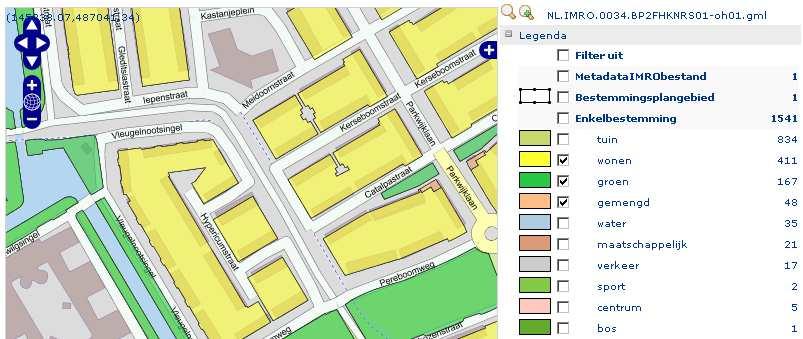 Legenda Het is mogelijk om een legenda van de GML in beeld te brengen. Deze geeft een presentatie van alle in de GML voorkomende hoofdgroepen van enkel-, dubbelbestemmingen, gebiedsaanduidingen etc).