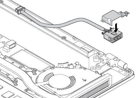 8. Installeer een nieuwe dc-in-kabel in de