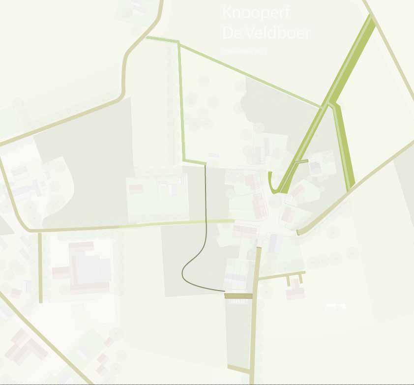 Deze openbare ruimte bestaat uit het centrale erf, wegen, paden, uit stukjes bos en ruige graslandjes. Het centrale erf vormt feitelijk de basis waarop de woningen en de boerderij staan.