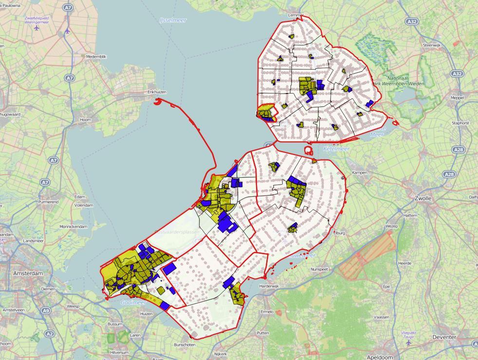 Wit gebied Niet-wit gebied Bedrijventerrein Huishouden Gemeentegrens Bronnen: CBS, BAG, Data Provincie en analyse Dialogic Figuur 2. Inschatting wit gebied in Flevoland.