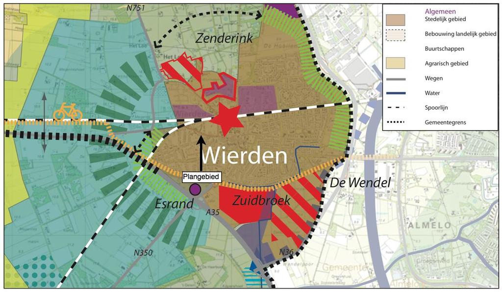 Afbeelding 4.5: Uitsnede structuurvisiekaart (Bron: gemeente Wierden) Stedelijk gebied - Kern Wierden De kern Wierden kent het meest stedelijke karakter van de deelgebieden.