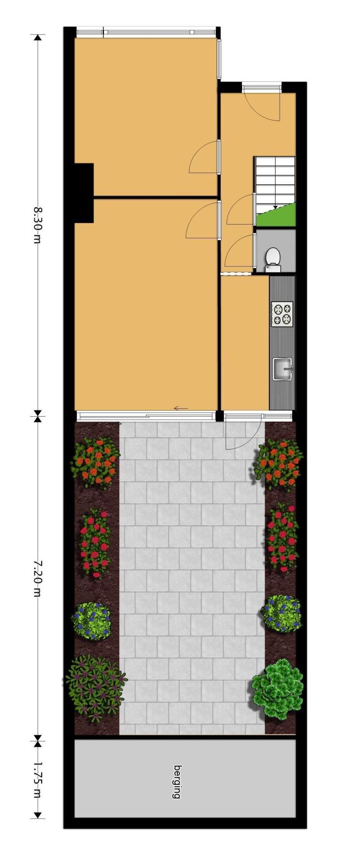 Plattegrond 13 Dit is een schetsmatige weergave van de