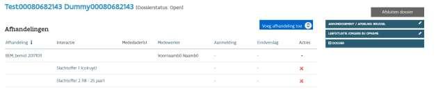 Het dossier is definitief verwijderd! 8. DOSSIER AFSLUITEN Het afsluiten van een dossier gebeurt steeds manueel.