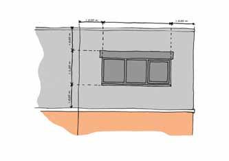 De afstand van de bovenkant van de dakkapel tot aan de daknok is groter dan 0,50 m. De afstand van de dakvoet tot aan de voet van de dakkapel is meer dan 0,50 m.