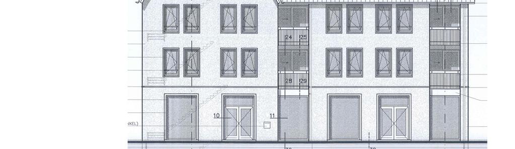 Voorgevel van het bouwplan aan de Steenweg: Afwijking aangevraagd bouwplan ten opzichte van het geldend