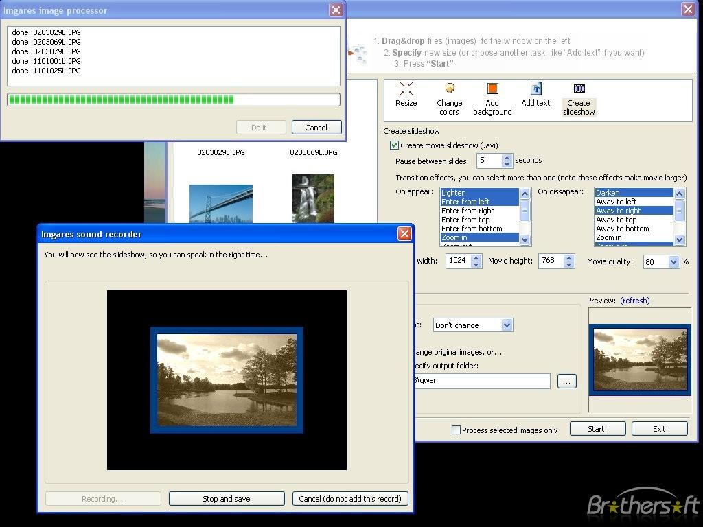 Vijf mogelijke bewerkingen ( rechts op scherm : rotate, change color ) Selecteer één of meerdere bestanden en kies een bewerking.