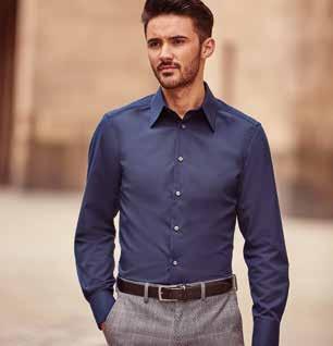 KATOENEN OVERHEMDEN / TENCEL EASY CARE RU954M MEN S LONG SLEEVE TENCEL FITTED SHIRT 36 g/m 2 54% gekamd katoen / 46% Tencel Lyocell twill. Easy Care. Fitted model.