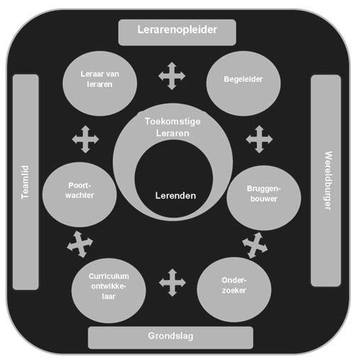 die bestaat uit zes rollen: leraar van leraren, begeleider, onderzoeker, curriculumontwikkelaar, poortwachter en bruggenbouwer.