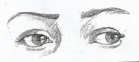 Teken de ooghoeken of de traanbuis. 10.