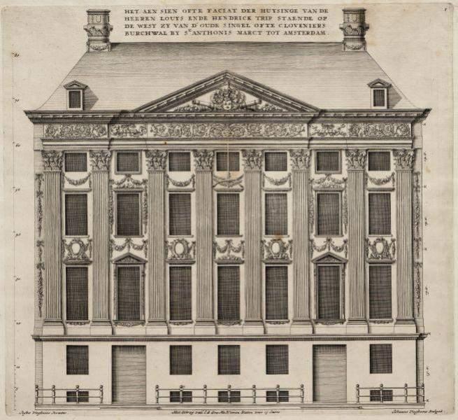 Over het Trippenhuis, kloveniersburgwal Amsterdam Gebouwd in 1662 door Justus Vingboons als