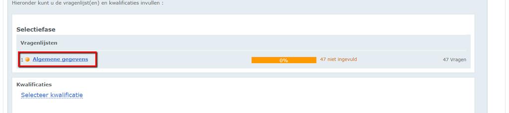 zijn in de vragenlijst(en) die zijn weergegeven in het tabblad Invullen &
