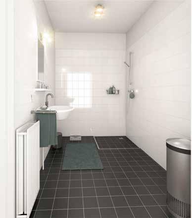 Beide ruimten zijn voorzien van kranen van het merk Grohe en sanitair van Sphinx. De badkamer wordt voorzien van tegelwerk tot 210 cm boven de vloer, het toilet tot 150cm boven de vloer.