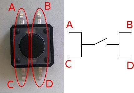 7. LED schakelen met button Een van de materialen is een drukknopschakelaar of button. Je kunt deze ergens in de stroomkring plaatsen.