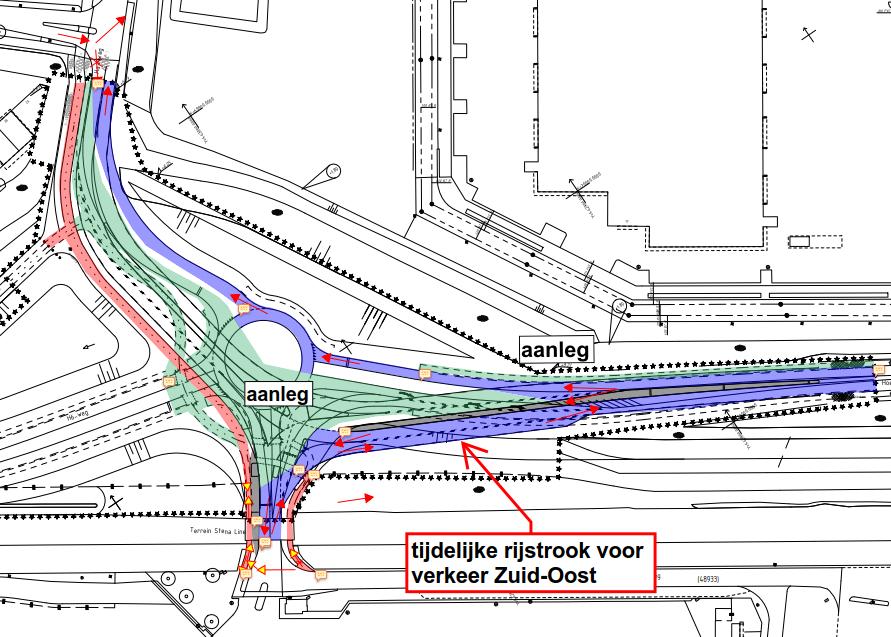 Aansluiting van de H6-weg op de Hoeksebaan