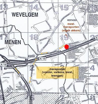 c. Transportbeweging AANVOER VAN: VÓÓR DE UITBREIDING NA DE UITBREIDING mazout 4 x per jaar 4 x per jaar voeder 156 x per jaar 208 x per jaar AFVOER VAN: VÓÓR DE UITBREIDING NA DE UITBREIDING mest