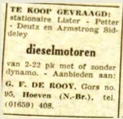 kwamen stationaire motoren bij die de dorskasten moesten aandrijven. Gerrit werd in 1935 geboren en werd vanaf het begin betrokken bij de smederij.