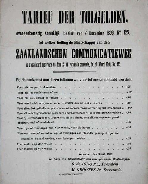 De weg werd 9 december 1848 feestelijk in gebruik genomen.