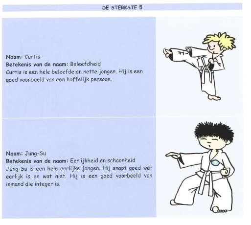 De sterkste 5 Maak kennis met de 5 karakters van het Taekwon-Do Kids Development Programma.