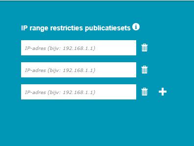 op de plus om de range in te stellen: Als een IP-adres buiten de