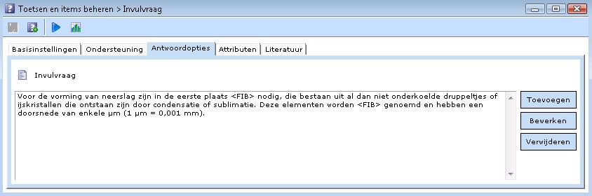 Hoofdstuk: Bijlage 3: Vraagtypen in de N@Tschool!-toetsomgeving 1. Selecteer het tabblad Antwoordopties en voer hier je lijst met combinaties in.