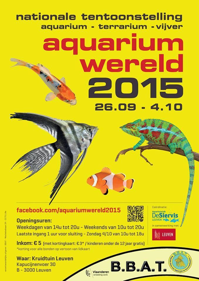 26 september tot 4 oktober in de Kruidtuin in Leuven 18 oktober: V i s b e u r s in Diemen, georganiseerd door aquariumvereniging Aqua Fauna Activiteitencentrum De Schakel Burg.