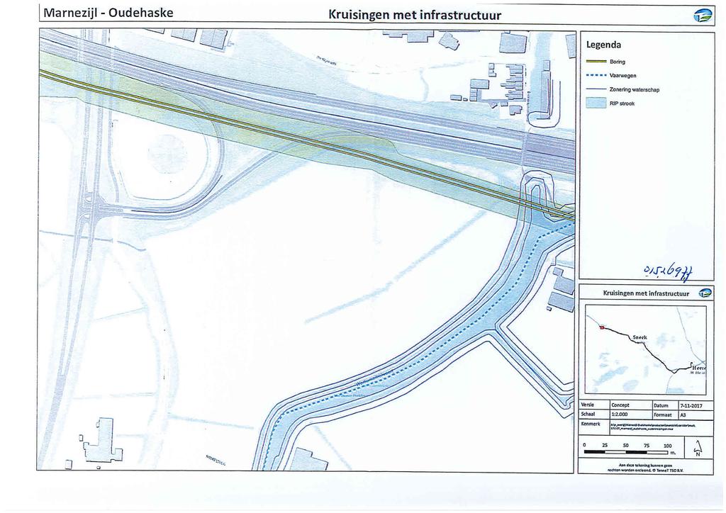 MarnezijI - Oudehaske Kruisingen met infrastructuur Legend@ _ Boring Vaarwegen Z o n e r i n g w a t e r s c h a p R I P s t r o o k -. r t:1 11 v5, from 51f1V N.11 'YR.. t r apon,c.