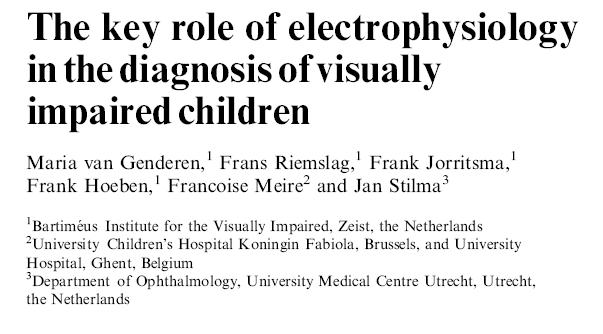 Kinderen: zeer vele, zeer zeldzame diagnoses visuele functies nog niet uitgebreid te testen funduscopisch vaak