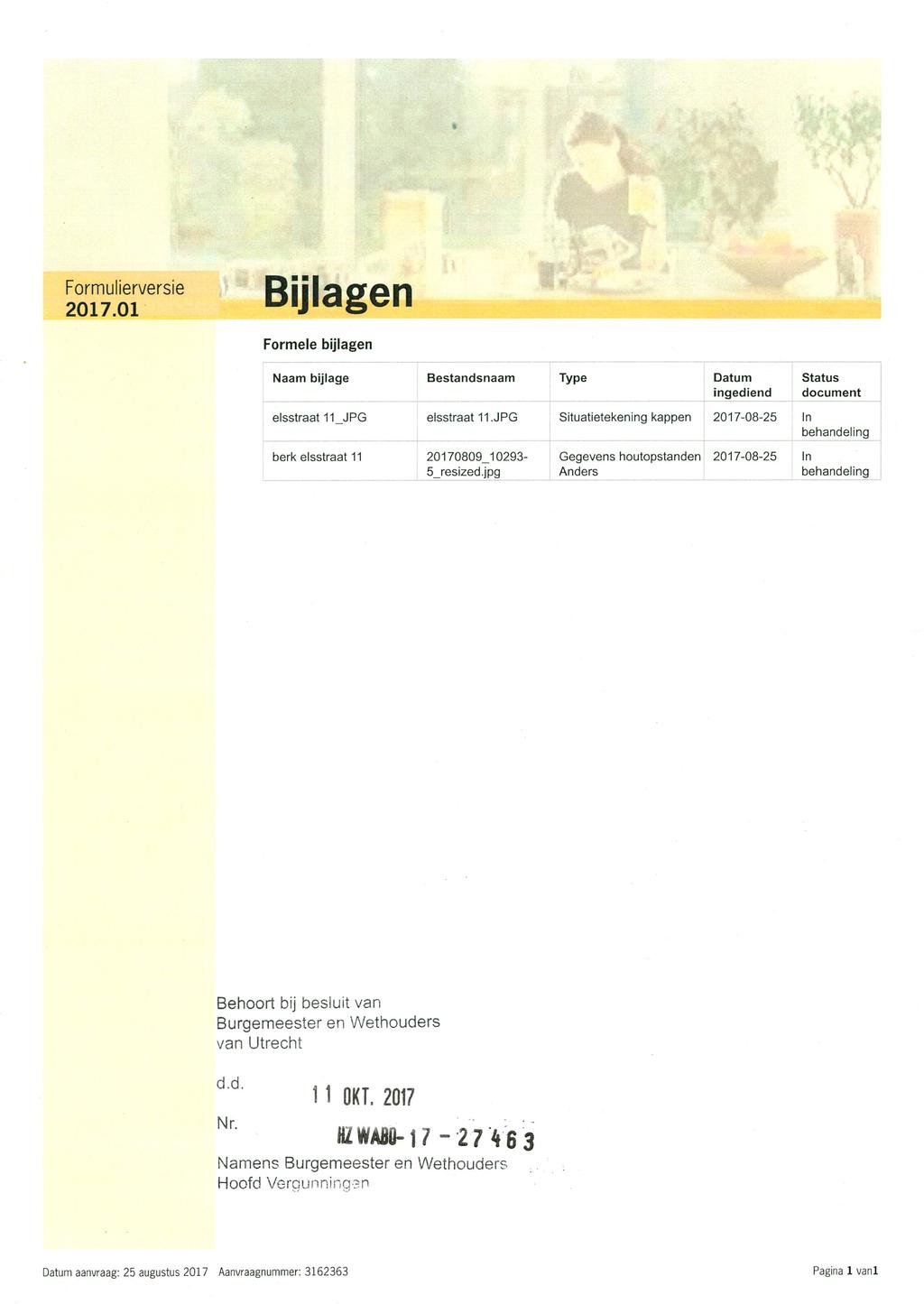 Formulierversie RÜI^GTOn 2017.01 Dijidgen Formele bijlagen Naam bijlage Bestandsnaam Type Datum ingediend Status document elsstraat 11_JPG elsstraat 11.