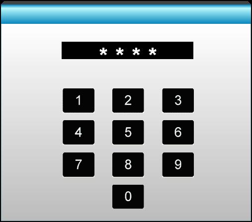 DE PROJECTOR GEBRUIKEN Wachtwoord wijzigen: (Als de afstandsbediening geen numeriek toetsenbord heeft, moet u de pijltjes omhoog en omlaag gebruiken om elk cijfer voor het wachtwoord te wijzigen,