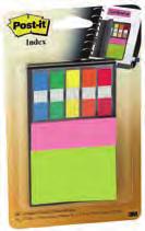 Memopocket Post-it Notes + 100 stuks Index in 5 verschillende kleuren.