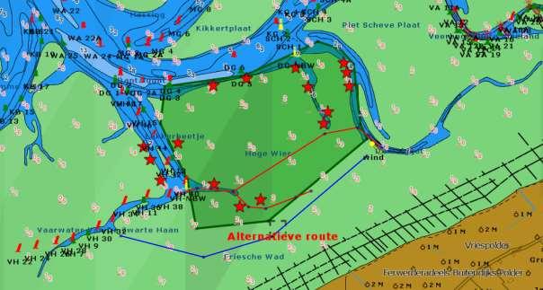 is er geen bezwaar om de grens van het art. 20 gebied iets te verplaatsen naar het westen, zoals in de kaart door middel van de groene lijn aangegeven.