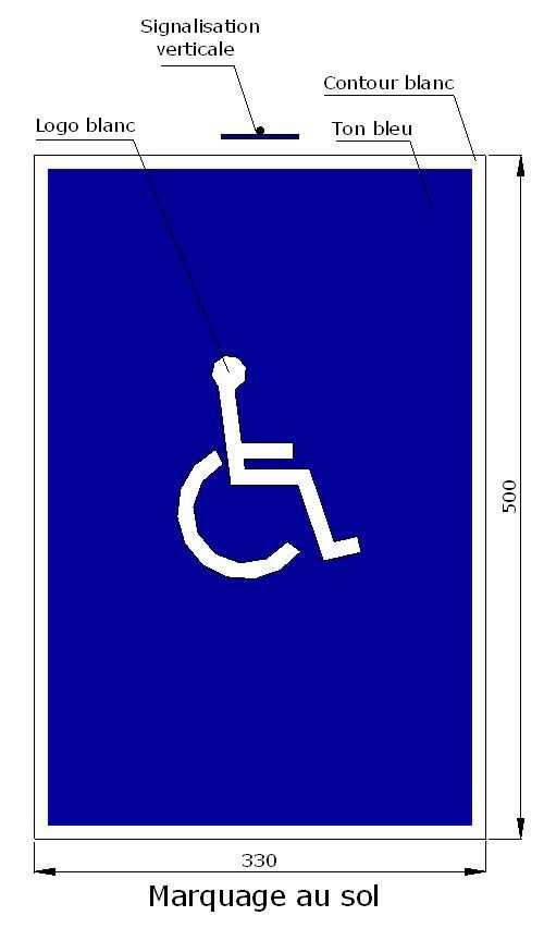 PARKING Verticale signalisatie : Bord E 9A, aangevuld met een extra bord voorzien van het internationale pictogram voor personen met een handicap.